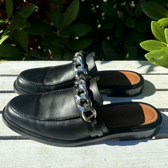 Givency Leather Chain-Link Accents Mules - Size 40 - Picture 2 of 6